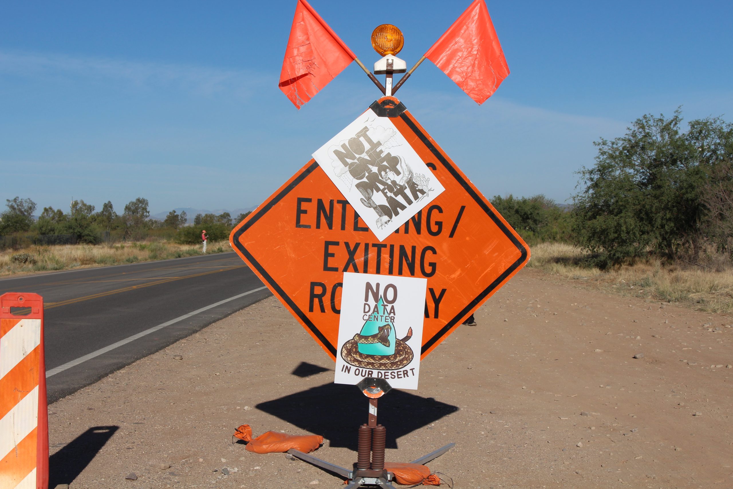 “We said no!!”: Dozens protest as construction of Project Blue data center begins